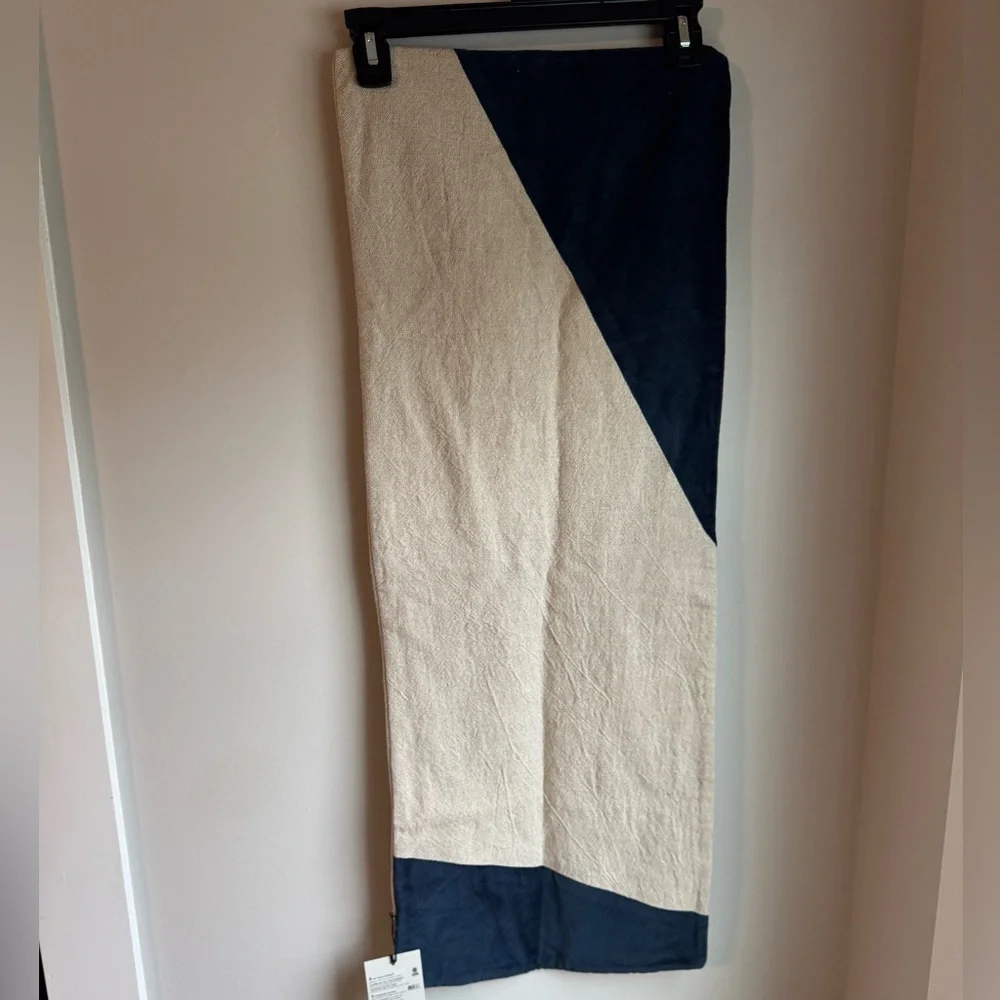 2 NWT West Elm velvet cream and navy Pillow Covers